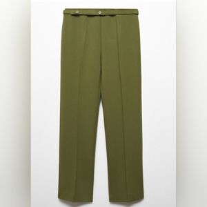 Mango Women Belted Straight Fit Pants Size 6